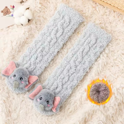 Coral Velvet Baby Long Socks Newborn Thermal Footwear Thick Plush Infant Knee High Sock Boy Girl Winter Leg Warmer Kids Stocking