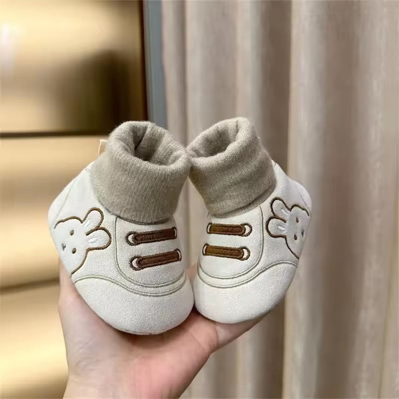 Newborn Baby Girl Boy Prewalker Flats Shoes Infant Breathable Shoes Bunny Embroidery First Walker Toddler Crib Socks Shoes