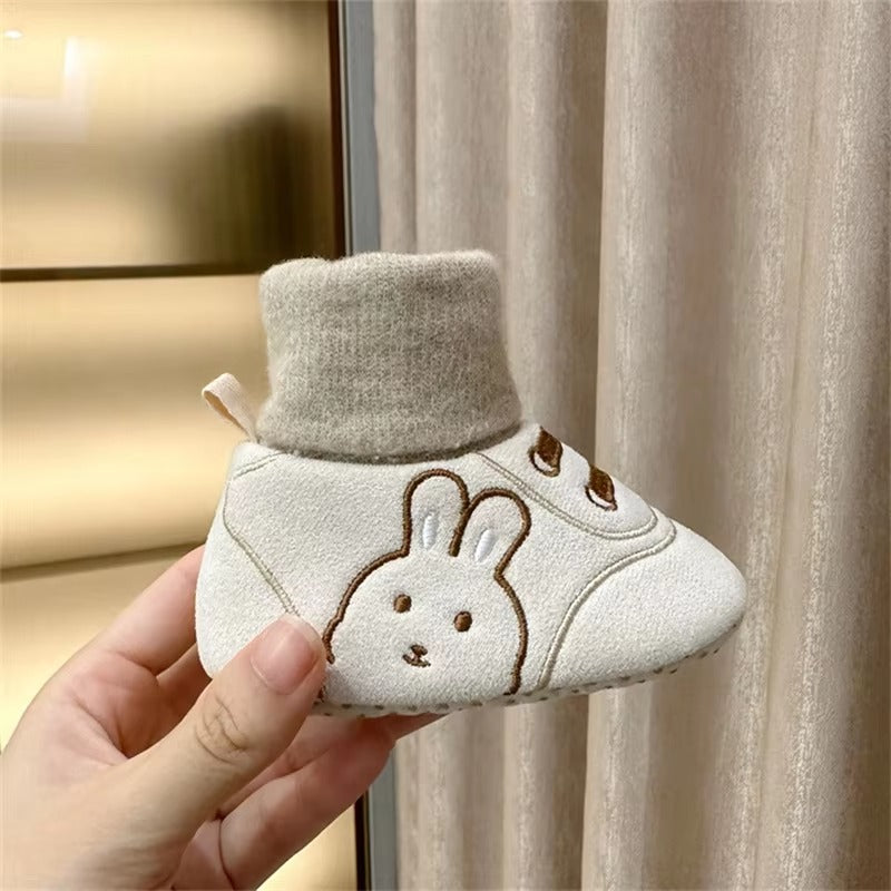 Newborn Baby Girl Boy Prewalker Flats Shoes Infant Breathable Shoes Bunny Embroidery First Walker Toddler Crib Socks Shoes