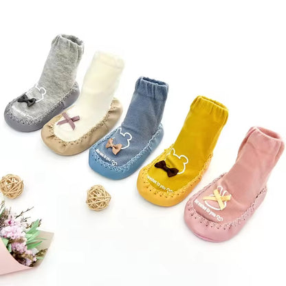 Bowknot New Cute Baby Sock Skin Bottom Footwear Antiskid Baby Socks Floor Cartoon Socks in the children's Stockings