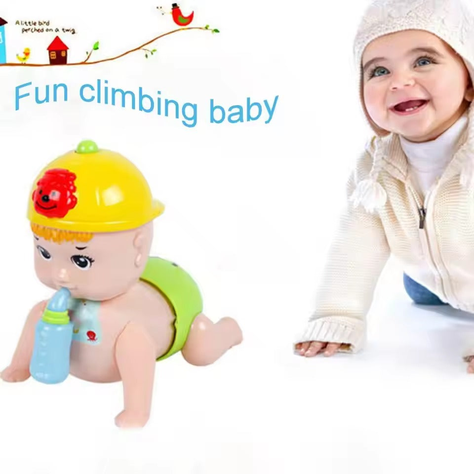 Crawling Toy with Feeding Bottle Intelligence Development Non-toxic Crawl Baby Doll Toy for Toddlers Early Education Cognition