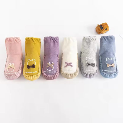 Bowknot New Cute Baby Sock Skin Bottom Footwear Antiskid Baby Socks Floor Cartoon Socks in the children's Stockings