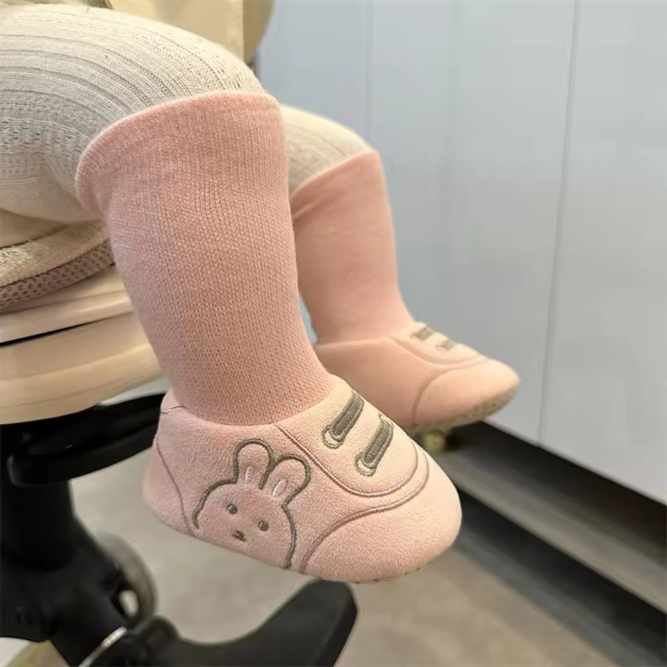 Newborn Baby Girl Boy Prewalker Flats Shoes Infant Breathable Shoes Bunny Embroidery First Walker Toddler Crib Socks Shoes