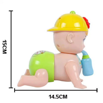 Crawling Toy with Feeding Bottle Intelligence Development Non-toxic Crawl Baby Doll Toy for Toddlers Early Education Cognition