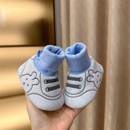 Newborn Baby Girl Boy Prewalker Flats Shoes Infant Breathable Shoes Bunny Embroidery First Walker Toddler Crib Socks Shoes