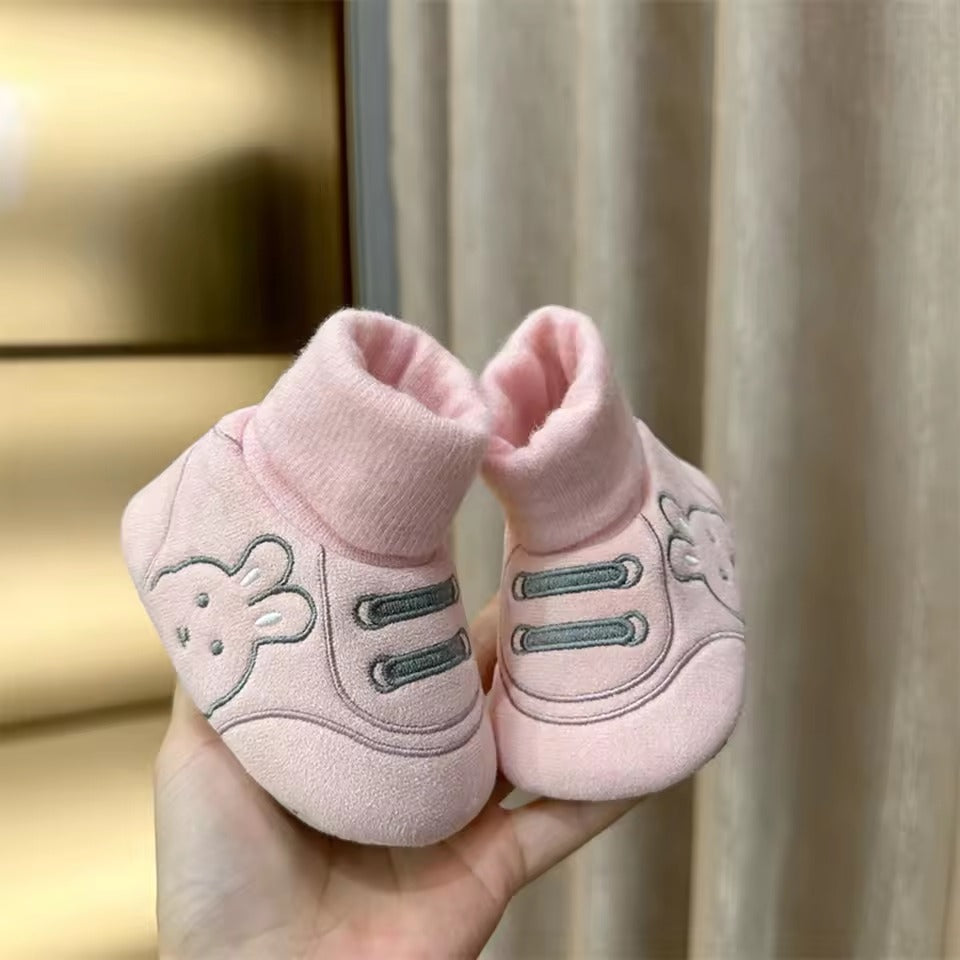 Newborn Baby Girl Boy Prewalker Flats Shoes Infant Breathable Shoes Bunny Embroidery First Walker Toddler Crib Socks Shoes